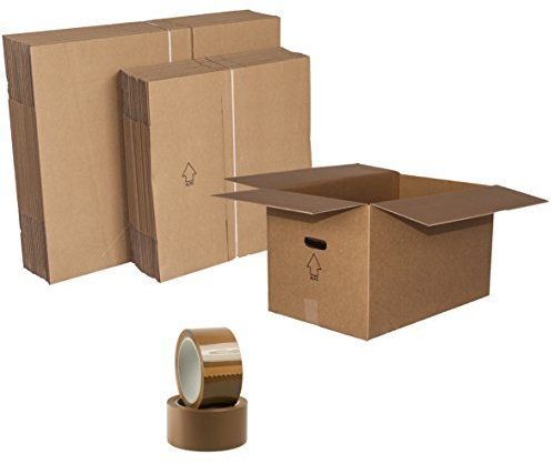 KIT PICCOLI TRASLOCHI 10 SCATOLE : 5 SCATOLE GRANDI cm 60x40x35 + 5 SCATOLE CARTONE PICCOLE cm 40x30x35 + 1 NASTRO ADESIVO + 10 ETICHETTE ADESIVE + 1 PENNARELLO