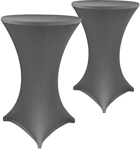 DILUMA Stehtischhussen Stretch Elastique 2er Set - elastische Premium Stretchhusse für alle gängigen Bistrotische und Stehtische, Größe:Ø 70-75 cm, Farbe:Anthrazit