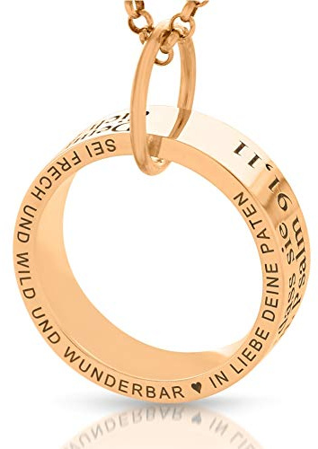 Taufkette Ring Gravur Schmuck Taufring Taufkette personalisiert Taufspruch Kommunion Kette Taufschmuck Mädchen Geschenk zur Taufe Halskette Text| HANDMADE IN GERMANY