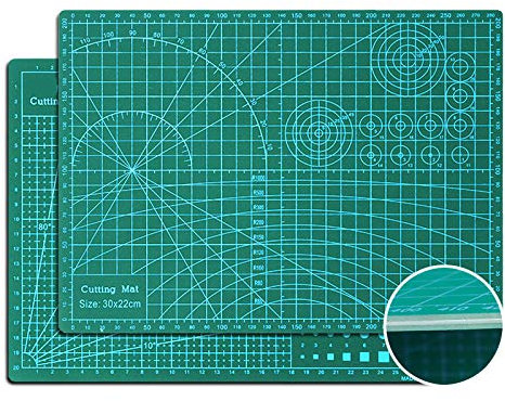 Ommda Schneidematte A1 Selbstheilend Werkstatt mit Doppelseitig cm und inch Angabe 5 Schicht Cutting Mat Werkstatt Schneidematte Stoff zum Nähen Quilt Basteln und Patchworken 3mm Dicke,Grün,