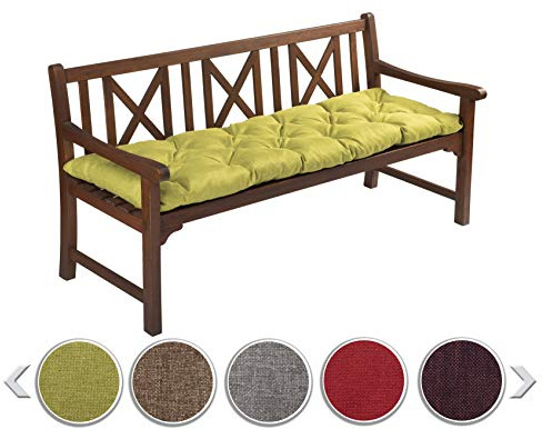 sunnypillow Bankauflage Outdoor - Bankkissen für Bank 170 x 50 cm - Sitzkissen für Hollywoodschaukel - Polsterauflage, Auflage für Gartenbank - Gartenkissen, Stuhlkissen für Gartenmöbel Grün