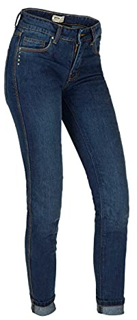 BROGER Florida Lady Jeans da Moto per Donna Fibre DYNEEMA® approvate CE con Protezioni SAS-Tec per Ginocchia e coccige Elementi Riflettenti vestibilità Regolare