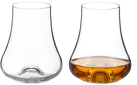 DIAMANTE Par de vasos de degustación de ron y whisky, colección Auris, cristal sin decorar, caja de regalo de 2 vasos nasales