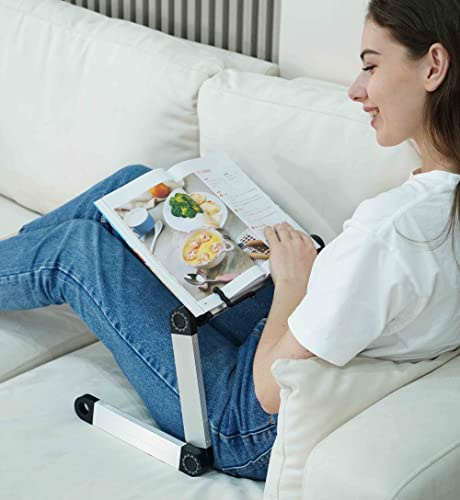 Extra großer Buchständer, verstellbar für Bett, Sofa, multifunktionaler Laptop-Ständer, Buchhalter mit Seitenclips, ergonomisch, mehrere Höhen verstellbar, Kochbuchständer für schweres Lehrbuch,