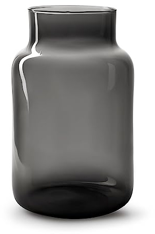 Bloomique - Blumenvase Gigi - Vase Glas - Smoke Schwarz - Große Vase für Blumen und Pampasgras - Höhe 30 cm - Durchmesser 12 cm