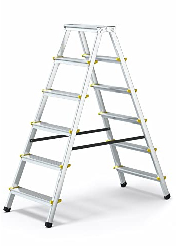 DWA Escabeau Double Pliable en Aluminium 6 marches