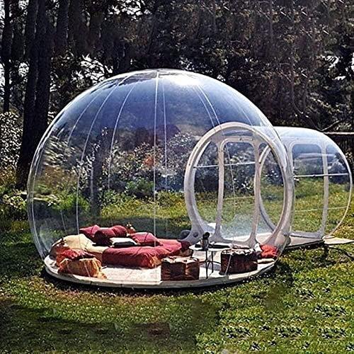 BAtlam Tienda de Burbujas Inflable al Aire Libre Túnel único Familiar Casa Transparente Cúpula Tienda de campaña Patio Trasero Observación de Estrellas Transparente con soplador y Bomba de Aire