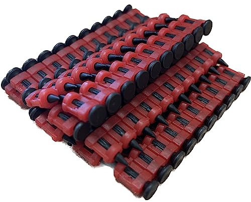 Clavos de hormigón premium 17 mm / 2,6 mm de diámetro para clavadoras revistas, 1000 unidades, acero al carbono galvanizado, fijación de acero, hormigón HB42-17