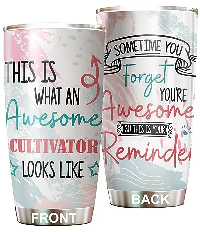 MEDROC This Is What An Awesome Cultivator Tumbler Stainless Steel 20oz, Funny Gifts For Office Women Men Work Friend Coworker, Funny Driking Coffee Cup For Birthday Christmas