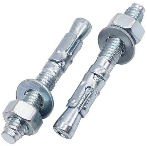 SKIR'CO (30 pièces) Ancrages à cales zingués M8 x 60 mm, Chevilles métalliques, Boulon d'ancrage, Ancrages de maçonnerie, Ancre à béton