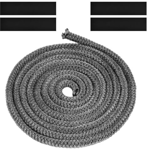 Flintronic Joint Tressé pour Insert et Poêle, 6mm x 3m Joint en Fibre de Verre avec 4 Ruban, Joint Réfractaire, Joint Insert Cheminée pour Poele a Bois, Cheminée, Chaleur, Résistante à 600°C