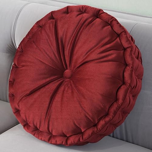 Rundes Sitzkissen, ultraweiches Stuhlpolster, dickes, langlebiges, wendbares Stützstuhlkissen, Sitzerhöhungskissen für Terrasse, Garten, Wohnzimmer ( Color : Red A , Größe : 40x40cm(16x16inch) )
