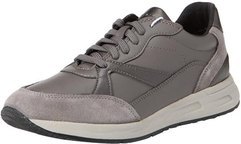 Geox Women's D BULMYA A Sneaker, DK Grey/Gun, 5 UK