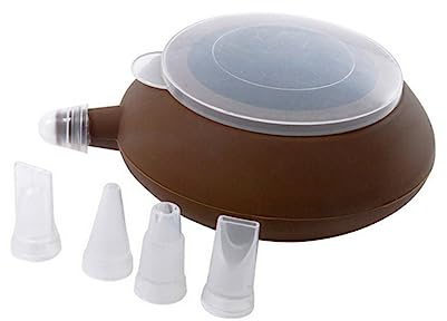 PRETYZOOM Teapot Shaped Decorator Mold Silicone for Baking Craft Includes Nozzles for Cake and Cookie Decorating