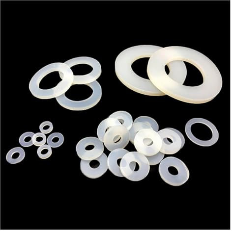 MEXEWORD 10 Stck Silikon-Flachdichtungen, Auendurchmesser 40 mm, Innendurchmesser 18 mm, Dicke 0,5 mm, Flachwaschmaschine, Flachdichtung
