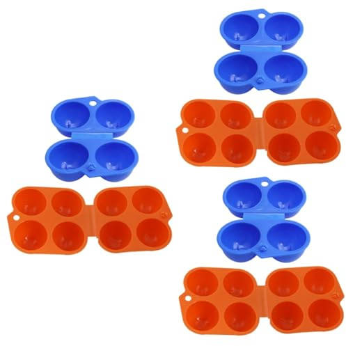 jojofuny 6stücke Tragbare Kunststoff Eierbox Mit Fächern Sicherer Aufbewahrungsbehälter Für Eier Für Bbq Camping Angeln Und Picknick Snap Lock Design Für Optimalen Schutz