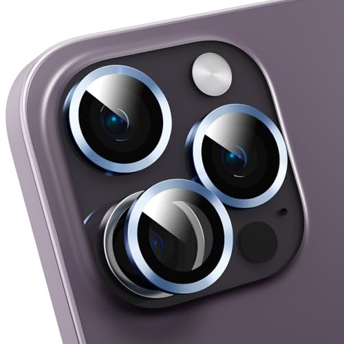 GANGANPRO Camera Lens Protector Compatible with iPhone 11/iPhone 12/iPhone 12 Mini,Scratch Resistant,HD Clear Tempered Glass Camera Lens Protection Cover,Case Friendly Easy to Install - Blue