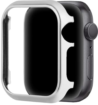 Metallskyddsfodral kompatibelt med Apple Watch Series 3, 38 mm silver, glitterskyddsfodral, aluminium, stötfångare, klockfodral, ultratunt fodral, reptåligt, rostfritt stål, kompatibelt med Apple