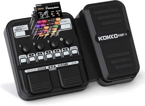 Kokko KMF-1 59 Effects Multi-Effects Guitar Pedal, Amplifier Model, Looper, Rhythm, Tuner, Rhythm Section, Tuner, Battery Powered Guitar Pedalboard