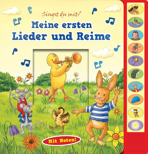Meine ersten Lieder und Reime - Pappbilderbuch zum Vorlesen - Liederbuch mit 10 Melodien