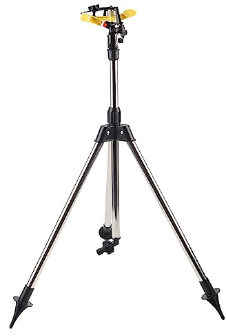 RASTKY Outil D'irrigation par Aspersion en Acier Inoxydable avec Trépied Réglable, Pulvérisation à Large Plage, adapté à L'arrosage des Plantes de Jardin