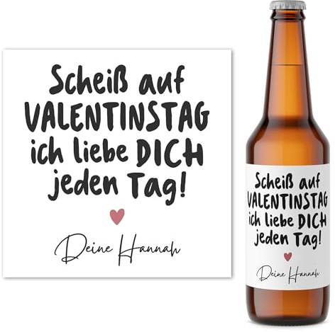 Valentinstagsgeschenk für ihn Bieretiketten personalisiert ich liebe dich Geschenk für Männer Valentinstag Bier Geschenk Etiketten 2 Stück | 9x9 cm