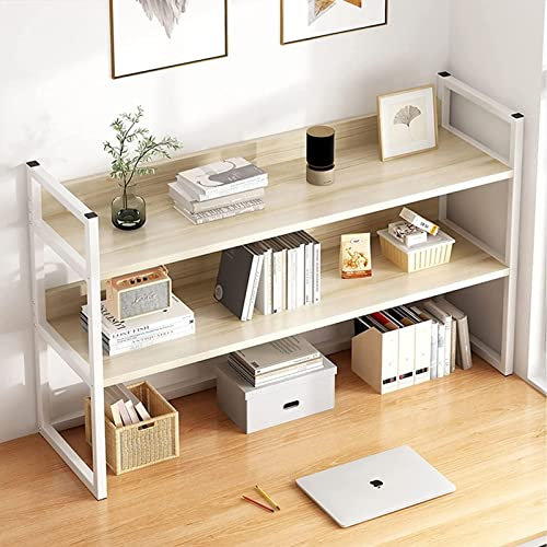 2 Capas Estantería Pequeña De Sobremesa - Organizador De Escritorio De Oficina, Estantería Organizador De Escritorio DIY, Librería Multifuncional De Sobremesa Para Ordenador,(B,80X24X60cm)