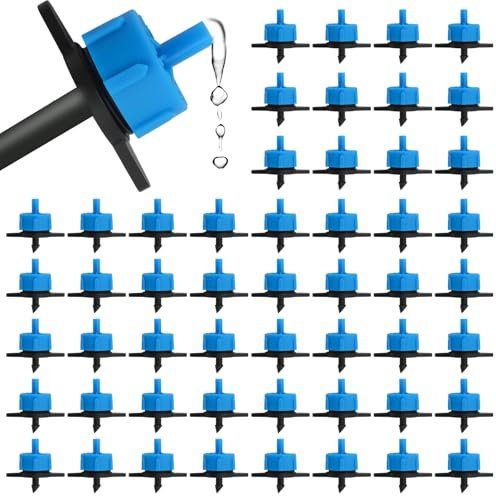 Kalolary 100 emisores de riego con goteros, 2 GPH de compensación de presión, gotero de 1/4 pulgadas, cabezal de flujo constante para 8 L/H