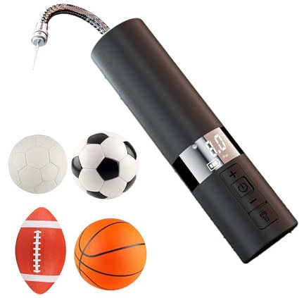 Inflador de Aire - Inflado Rápido con Manómetro Preciso, Bomba Eléctrica para Balones de Fútbol Americano | Bombas de Aire Deportivas Digitales Multiusos para Voleibol, Baloncesto y Fútbol Americano