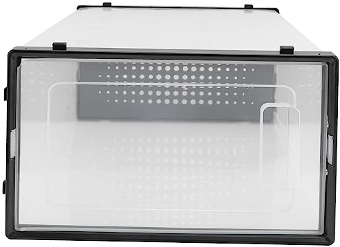 IMIKEYA Caja de Zapatos Negro de Plástico Engrosada Transparente | Diseño de Concha, Apilable, Buena Capacidad de Carga, Organizador para Guardar Calzado en Casa