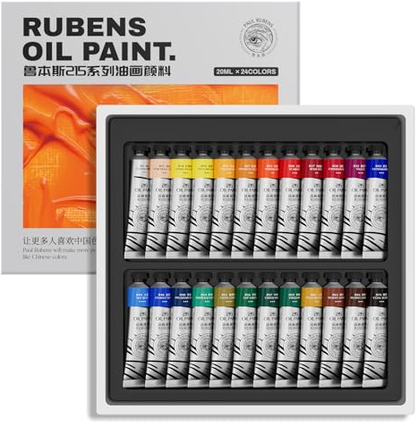 Paul Rubens Ölfarben Set, 24 Tuben à 20 ml, 24 Leuchtende Farben hochwertiger Künstler-Ölfarben, mit Ausgezeichneter Haltbarkeit und Deckkraft der Ölfarbe, Geeignet für Studenten, Künstler, Anfänger