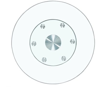 Lazy Susan Plateau de service rond en verre trempé transparent avec bord poli pour cuisine et salle à manger Grand format 80 cm