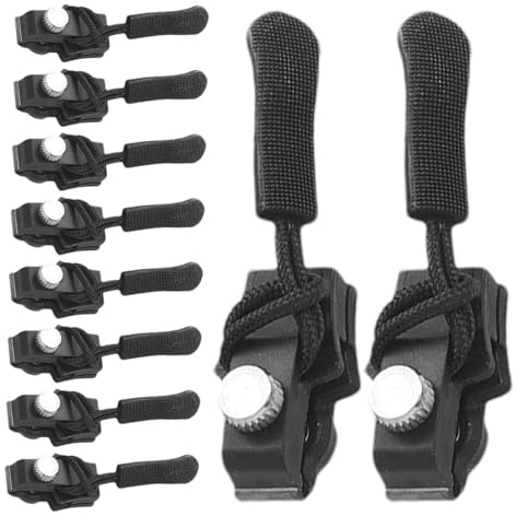Reißverschlussschieber ersetzen,Reißverschlussschieber | 10 Stück Fix-Reißverschlusszieher,Ersatz-Reißverschlussschieber, Reißverschluss-Fix-Ersatz für Jacke, Rucksack, Gepäck, Schlafsack