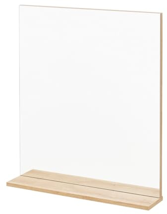 BadeDu Minho Spiegel – 60 cm mit Ablage, Elegantes Design in Natur mit Skandinavischem Stil, für kleine Bäder, Made in Germany