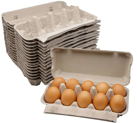 SKIR'CO 15 scatole porta uova in carta, contenitore in carta per 10 uova, contenitori riutilizzabili per la conservazione degli alimenti