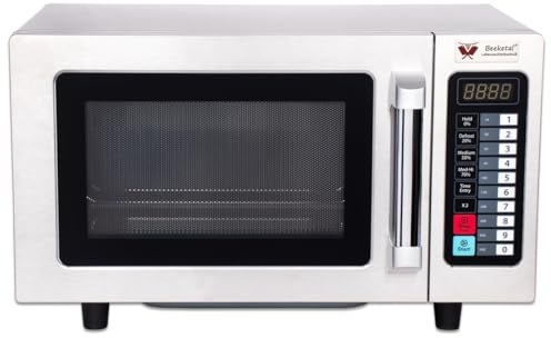 Beeketal Profi Gastro Mikrowelle Premium | 1000W | Edelstahl | Keramikboden ohne Drehteller | Touch-Display | Gewerbe-Mikrowellengerät | Modell MW-25 oder MW-34 wählbar (MW-25 Premium)