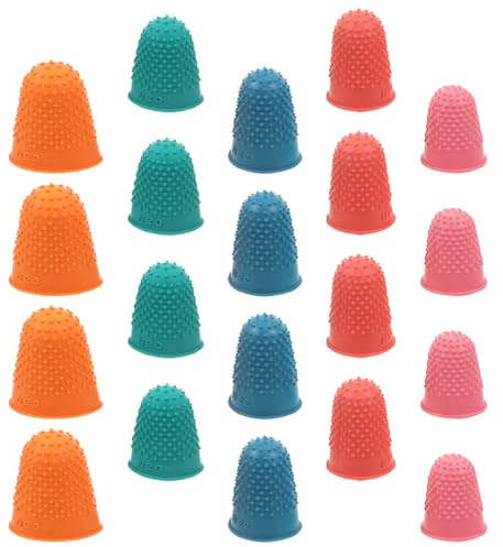 MAGICLULU 40pcs Reusable Rubber Finger Sleeves Finger Protectors for Money Counting Writing Sewing and Office Work Gloves with Thumb Covers for Safety and Grip