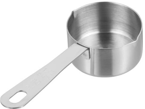 HINTRMENT Cuchara para Salsa de Acero Inoxidable 80 Ml Mini Cucharilla Medidora Ligera Multifuncional para Cocina Hogar y Teppanyaki Utensilio para Calentar Leche y Servir