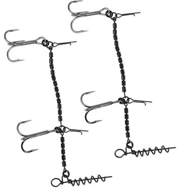 MUXZSIZ Sicurezza migliorata per esche morbide. Nuova piattaforma da pesca con cavatappi per luccio pesante Stinger. Per Sistema di piattaforma da pesca /, 2 pezzi