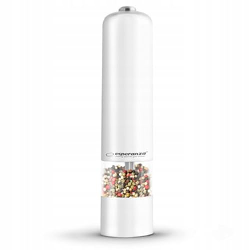 ESPERANZA EKP001W MALABARA – pepparkvarn med LED-lampor, vit, 23 cm