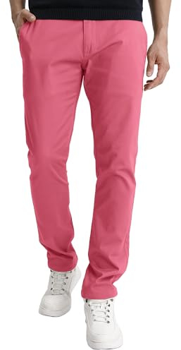 Match Men's Slight Stretch Regular Fit Chino Casual Pants #8105 (38, Pink)