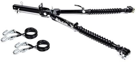 Blue Ox BX7380 Alpha II Tow Bar 2 Receiver | Towing Up to 6,500 lbs | Safety Cables Included | Self-Aligning with 3-Axis Swivel Design | Has Auto Locking Arms