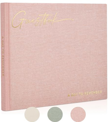 ZICOTO Beautiful Wedding Guest Book for Your Wedding Reception - Simply Elegant Guestbook to Sign in and Add Polaroid Photos - The Perfect Baby Shower Guest Book for The Special Day