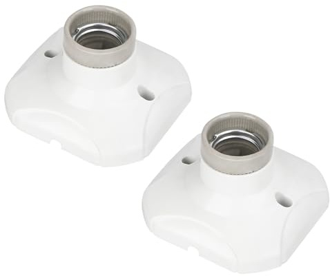 2 Pcs E27 Screw Light Bulb Socket Holder Lamp Holder Base Edison Screw Wall Socket Ceiling Light Fitting AC 220-250V（White）