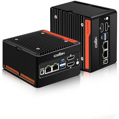 CWWK X86-P5 N305 Mini PC Pocket-NAS, 4 Bay M.2 NVMe Mini Computer mit 2 x i226-V 2.5GbE LAN, Micro PC DDR5 16GB RAM 128GB SSD, Support WiFi7/BT5.4 Expandable, Dual Display, USB3.2