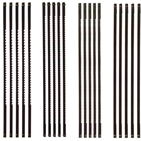 Xinlie 20 Pieces Scroll Saw Blades 10/15/18/24 Teeth Pinned Scroll Saw Blade Side Cutting Pin End Tooling Scroll Saw Blades for Sawing Wood, Plastic, Foam, Soft Metals