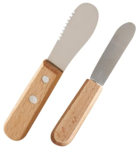 TOYANDONA Coupe-fromage Spatule à Fromage Acier Inoxydable Avec Manche Bois Racloir à Confiture Et Ustensiles De Cuisine Essentiels