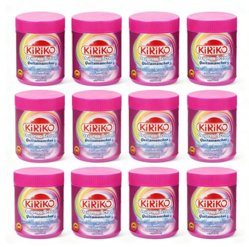 Detergente Oxígeno Activo Quitamanchas para Ropa Blanca y de Color, 500g, Pack de 6 Unidades (Limón, Pack x12)