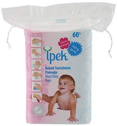 Baby Wattepads für Babys, quadratisch, groß, Weiß