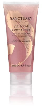Sanctuary Spa White Lily and Damask Rose Body Scrub with Natural Pumise and Essential Oils, Vegan and Cruelty Free, 200ml